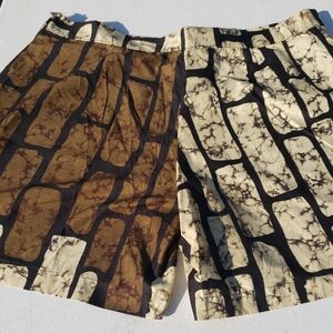 Stylish Brown and Cream Patterned Women's Shorts